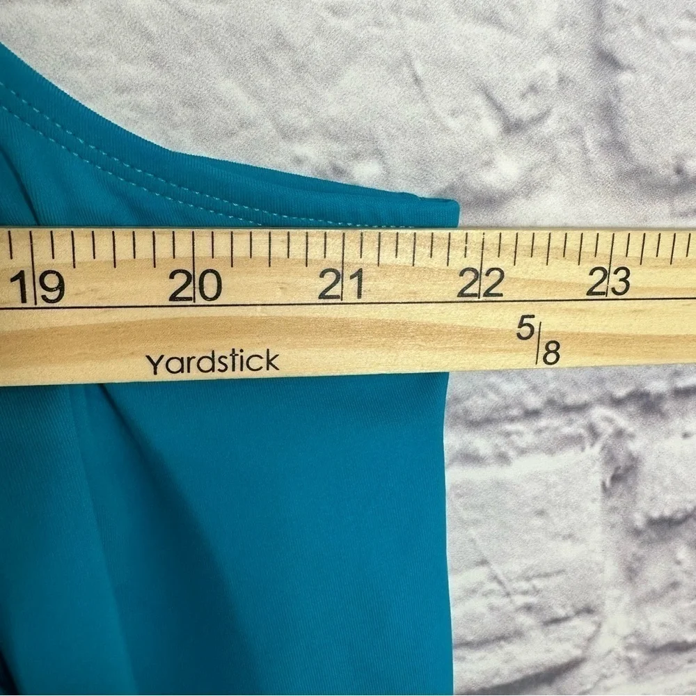 NWT Swimsuits For All Loop Strap Blouson Tankini Top Plus Size 24 Turquoise - Picture 9 of 9